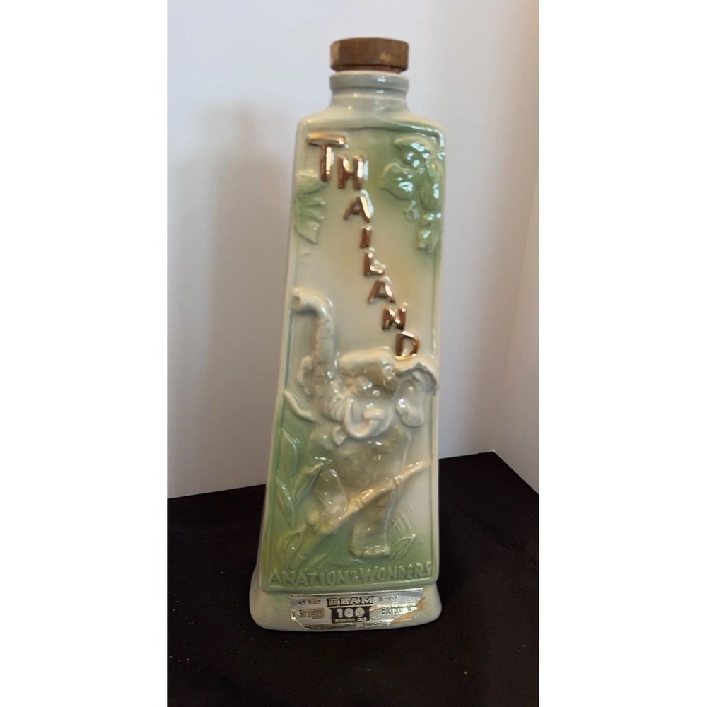 Vintage 1969 Jim Beam Thailand Elephant Ceramic Decanter Bottle Regal China